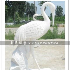 白色仙鶴雕塑，石雕仙鶴雕塑，漢白玉仙鶴