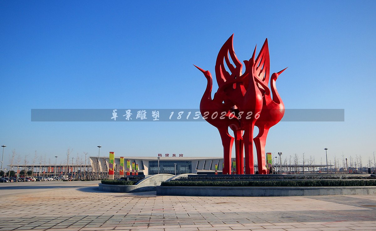 不銹鋼仙鶴雕塑,抽象仙鶴雕塑 (1)