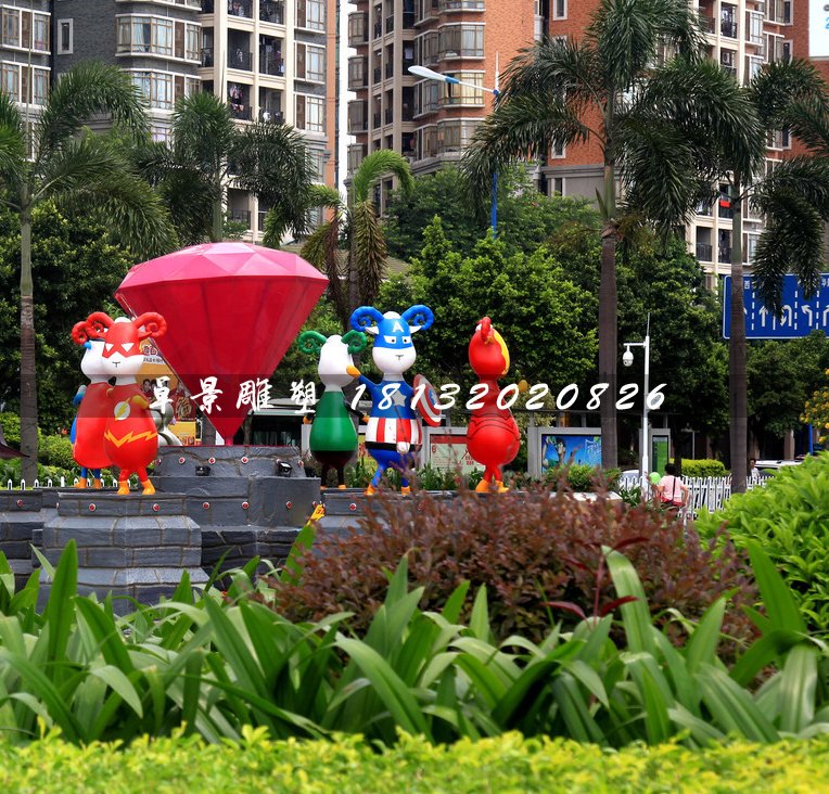 小區(qū)卡通雕塑,小區(qū)玻璃鋼人物雕塑