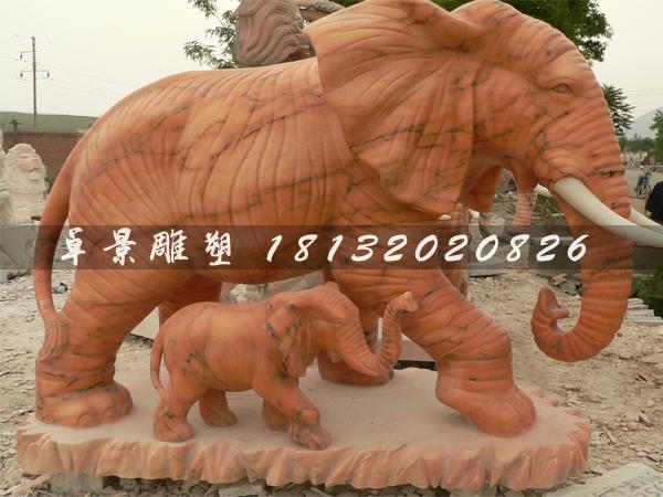 石頭大象,石雕大象,石雕母子象