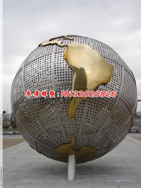 不銹鋼地球雕塑,不銹鋼地圖雕塑