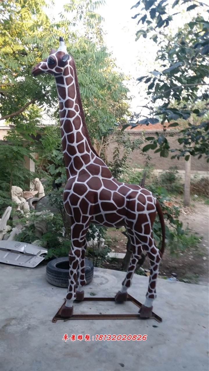 玻璃鋼長頸鹿雕塑,玻璃鋼動物
