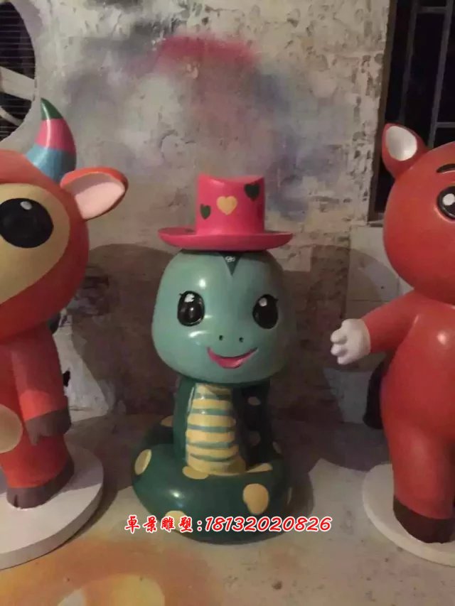 玻璃鋼卡通動物雕塑，玻璃鋼小動物雕塑