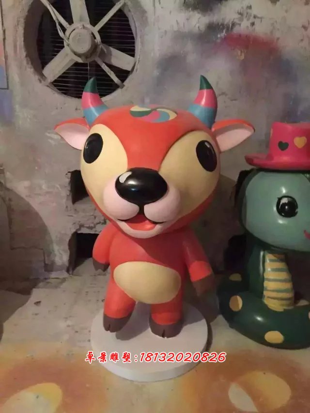 玻璃鋼卡通動物雕塑，玻璃鋼小動物雕塑