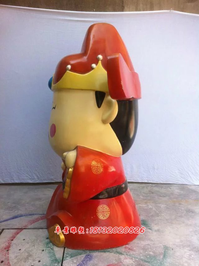 玻璃鋼財神雕塑,玻璃鋼卡通財神雕塑