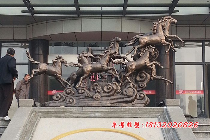 八馬銅雕,八馬奔跑銅雕