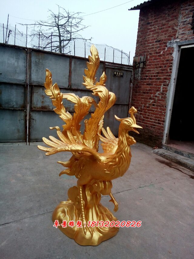 玻璃鋼鳳凰雕塑,仿真鳳凰雕塑 (2)