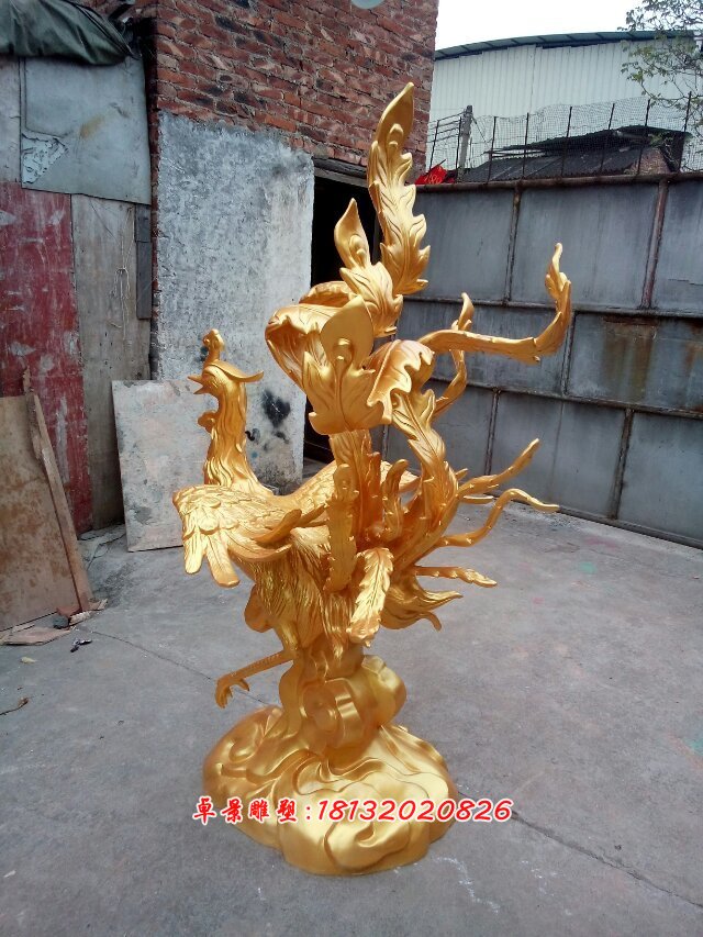玻璃鋼鳳凰雕塑,仿真鳳凰雕塑 (3)
