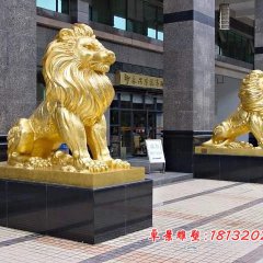 銅獅子雕塑,企業(yè)門口銅獅子雕塑