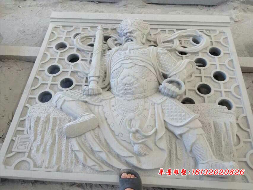 四大天王石浮雕,漢白玉四大天王石浮雕 (2)