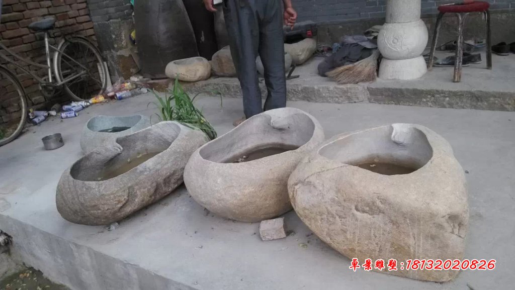 大理石花盆,石水盆 (2)