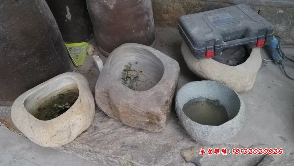 大理石花盆,石水盆 (6)