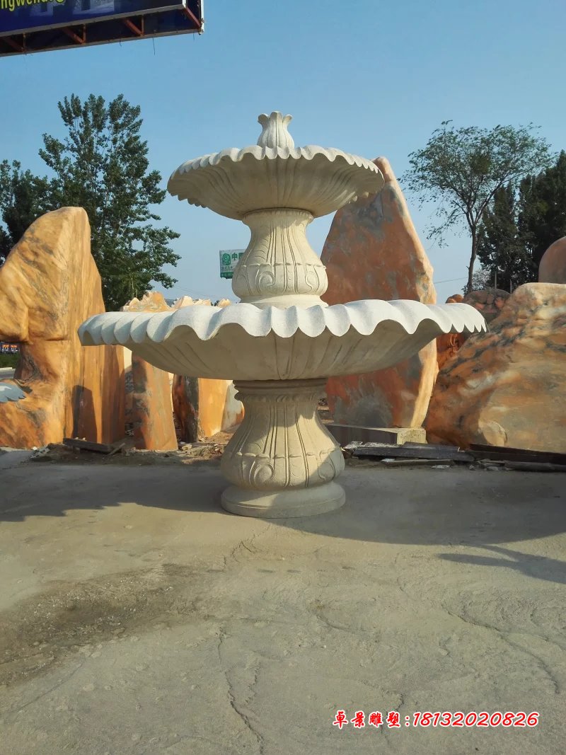 大理石噴泉，兩層石噴泉 (2)