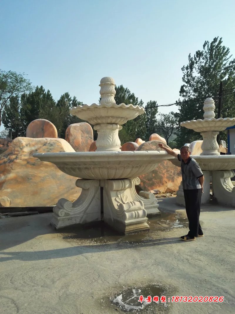 大理石噴泉，兩層石噴泉 (3)