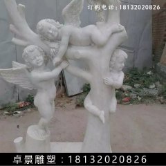 小天使石雕，漢白玉小天使雕塑