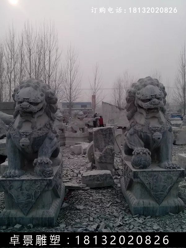 北京獅石雕,仿古北京獅雕塑 (1)