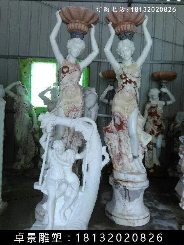 西方美女石燈,美女雕塑 (2)