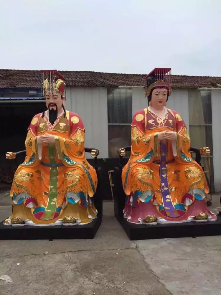 玻璃鋼玉帝王母雕塑,玻璃鋼彩繪神仙雕塑