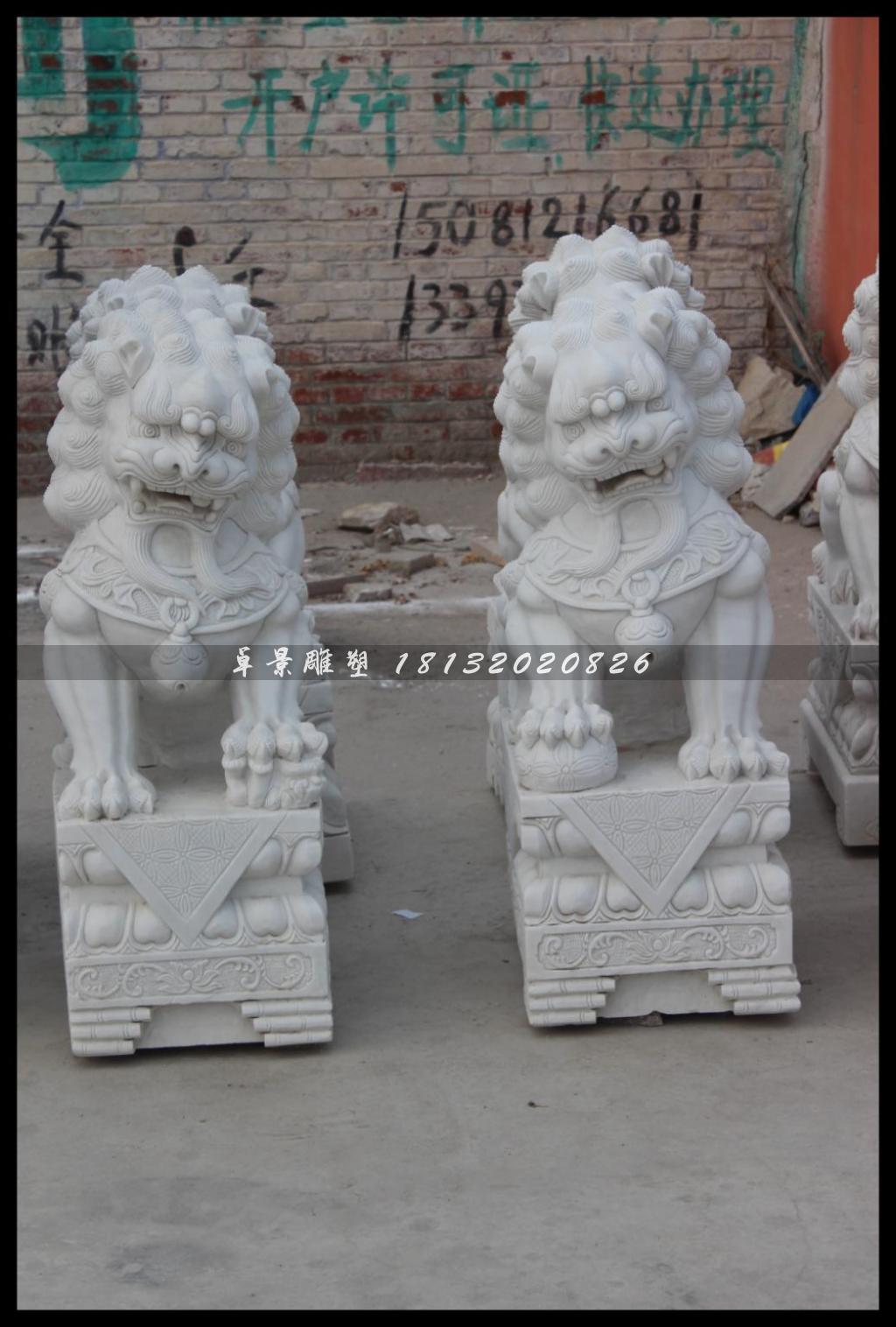獅子石雕,漢白玉獅子雕塑 (1)