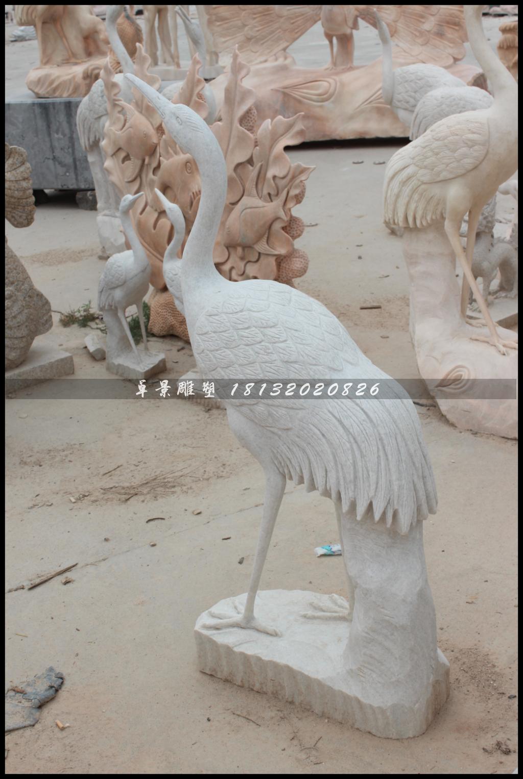 仙鶴石雕,漢白玉仙鶴雕塑 (1)