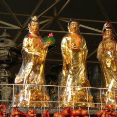 西方三圣銅雕，三圣銅雕