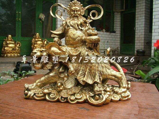 財神銅雕,騎虎財神銅雕