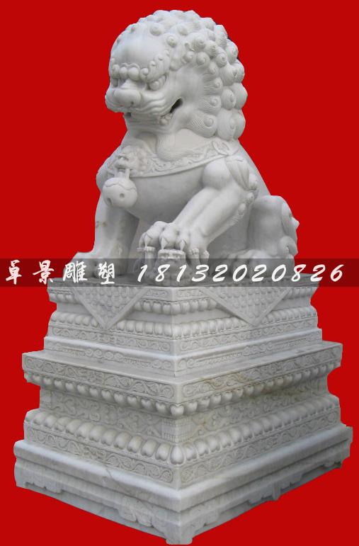 石獅子雕塑,漢白玉獅子雕塑 (2)