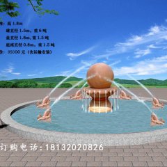 風水球,小魚噴水風水球