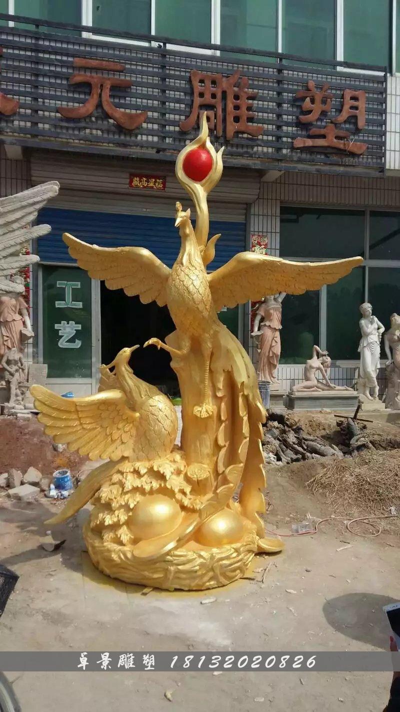 玻璃鋼鳳凰雕塑,玻璃鋼動(dòng)物雕塑