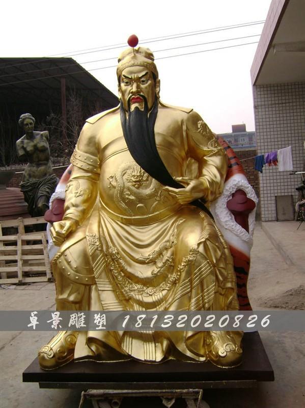 關(guān)公銅雕,鎏金銅關(guān)公雕塑