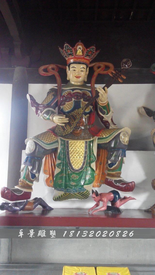 玻璃鋼四大天王雕塑,彩繪四大天王玻璃鋼雕塑 (1)