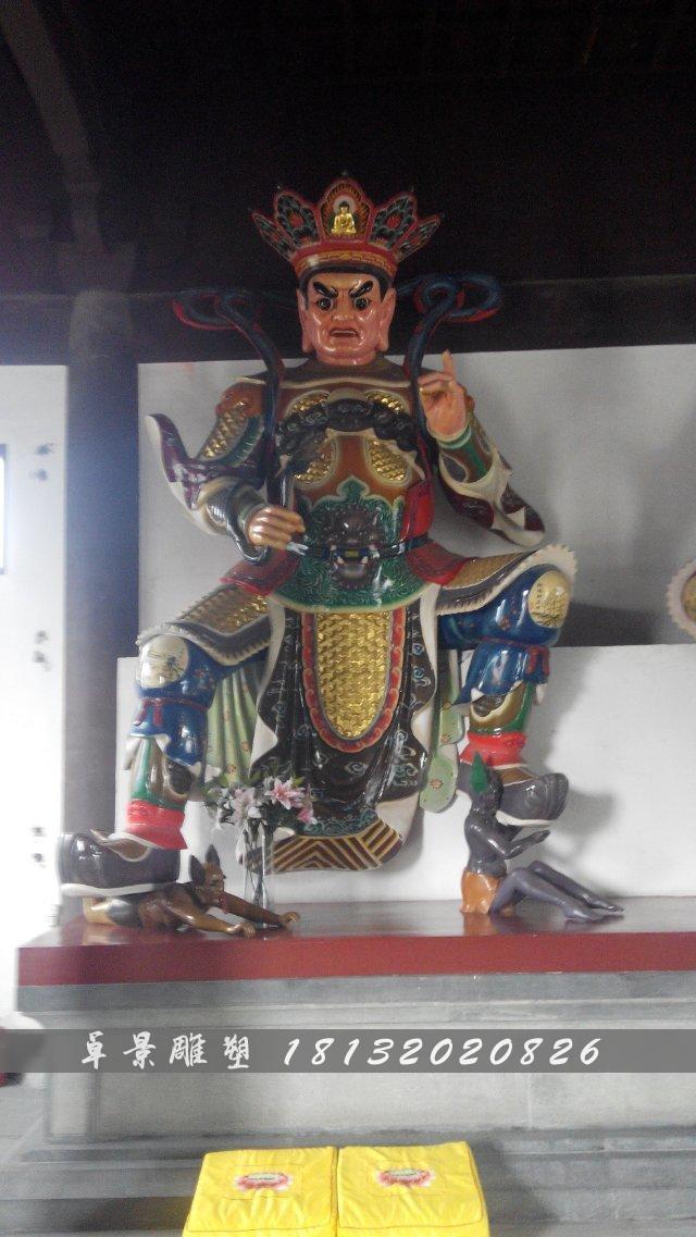 玻璃鋼四大天王雕塑,彩繪四大天王玻璃鋼雕塑 (2)