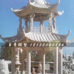 兩層亭子，六角石亭，石雕亭子