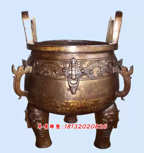 銅圓鼎雕塑,鑄銅圓鼎雕塑