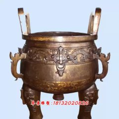 銅圓鼎雕塑，鑄銅圓鼎雕塑