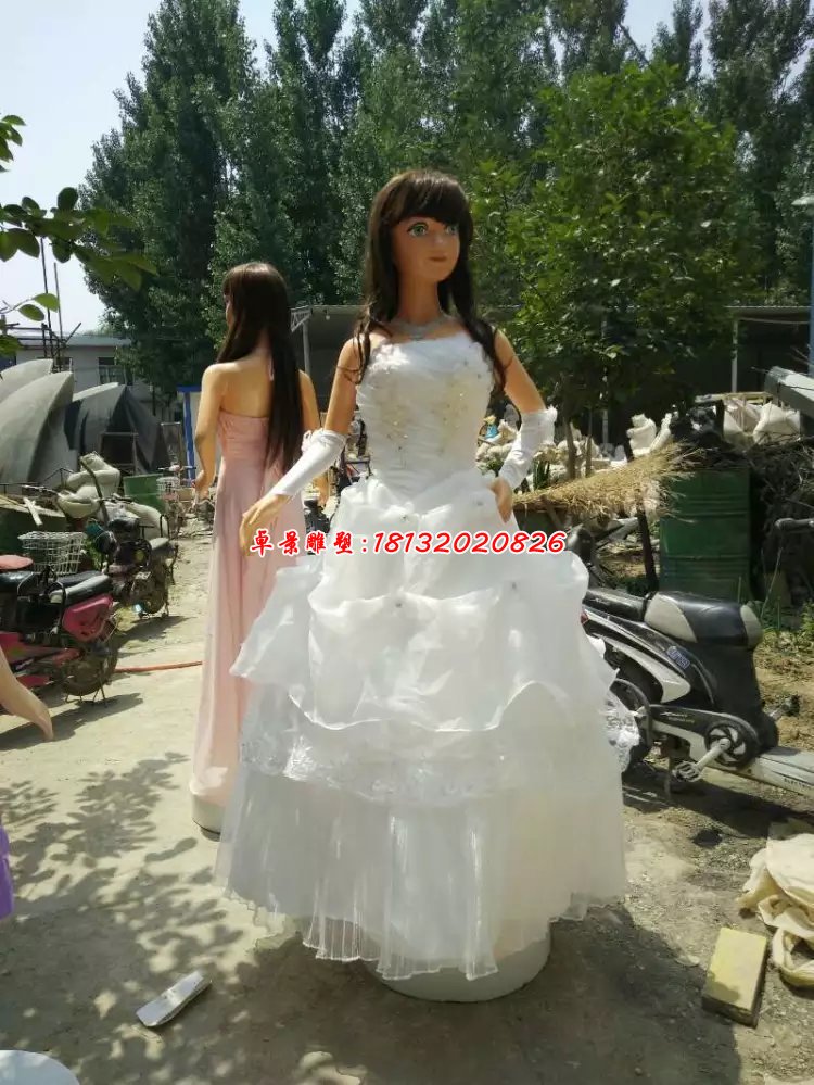 玻璃鋼美少女雕塑,卡通美少女玻璃鋼雕塑