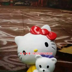 玻璃鋼hello kitty雕塑，卡通玻璃鋼雕塑
