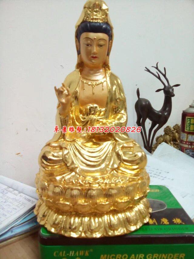 觀音銅雕,貼金觀音銅雕塑