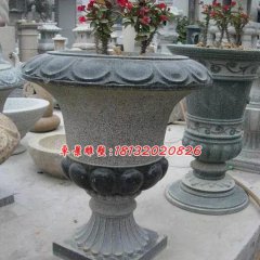 石雕花盆,青石花盆雕塑