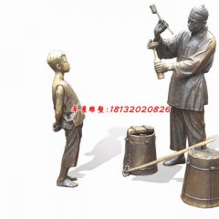 打醬油銅雕,廣場小品銅雕