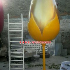 玻璃鋼高腳杯雕塑,玻璃鋼彩繪雕塑