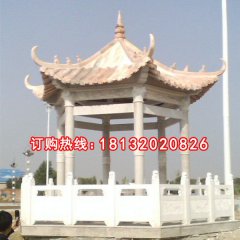石雕亭子,晚霞紅石涼亭