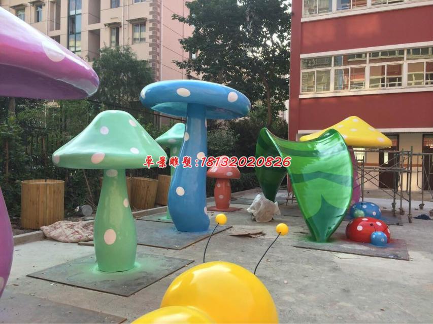 玻璃鋼蘑菇雕塑,彩色蘑菇雕塑 (1)