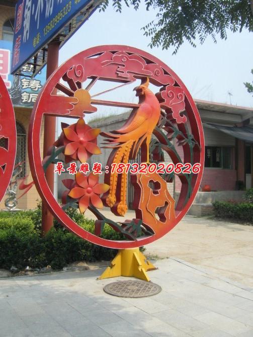不銹鋼鳳凰雕塑,景觀不銹鋼雕塑