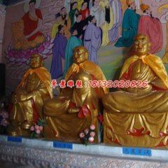 玻璃鋼十八羅漢雕塑,貼金十八羅漢雕塑