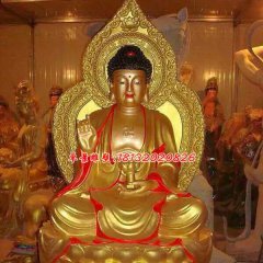 如來佛雕塑，玻璃鋼仿銅佛像