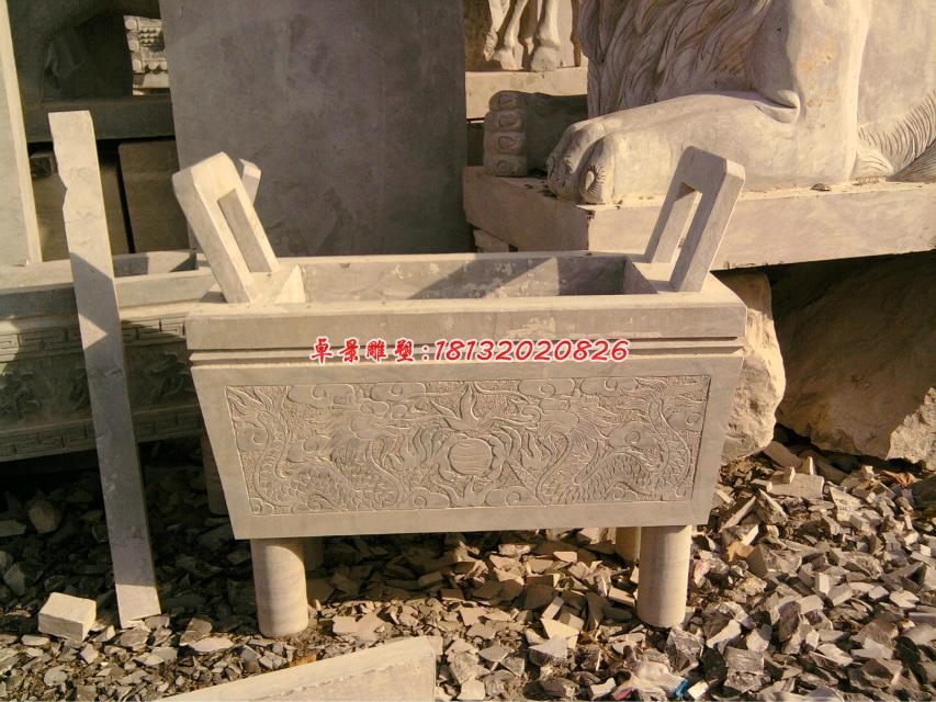 石雕鼎,石雕香爐,寺廟石香爐 (2)