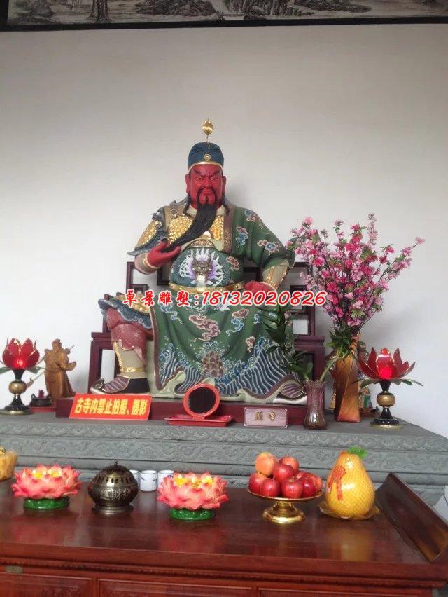 玻璃鋼關公雕塑,紅臉關二爺雕塑