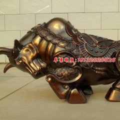 開(kāi)荒牛銅雕，廣場(chǎng)招財(cái)牛銅雕