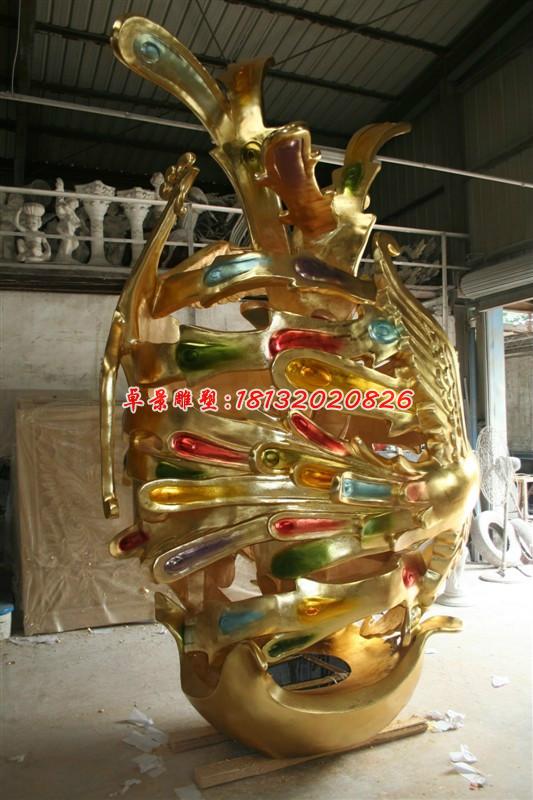玻璃鋼鳳凰雕塑,玻璃鋼動物雕塑